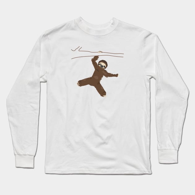 Hanging sloth Long Sleeve T-Shirt by kareemelk